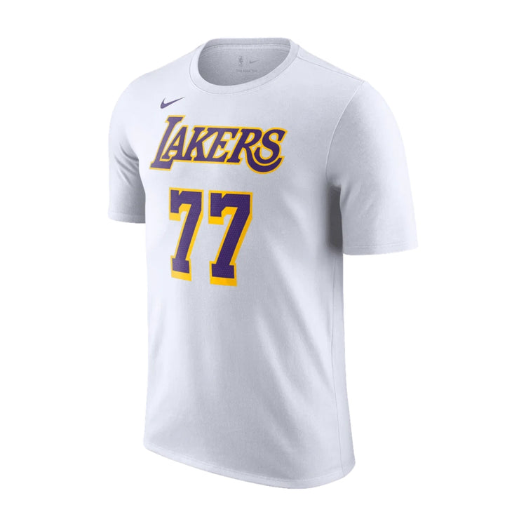 Tee NBA name & number nike Luka Doncic Los Angeles Lakers bianca 77 uomo adulto