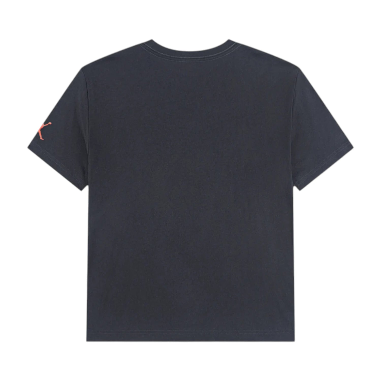 Maglietta Jordan Authentic Kids, T-shirt nera rossa e bianca con logo Jordan, vista frontale per bambini.