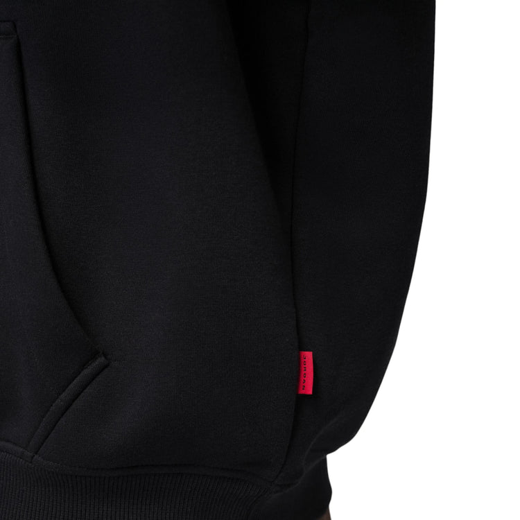 Felpa Jordan Brooklyn Fleece nera – dettaglio del logo Jumpman ricamato sul lato 