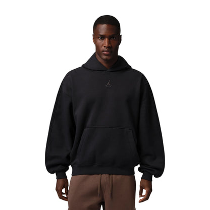 Felpa oversize Jordan Brooklyn Fleece nera IM8911-010 – vista frontale indossata