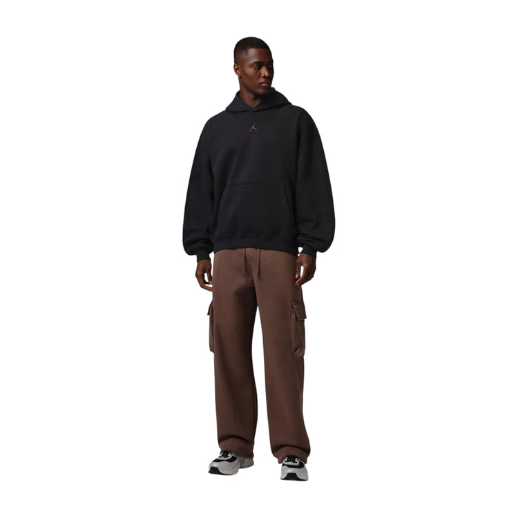 Felpa oversize Jordan Brooklyn Fleece nera IM8911-010 – vista frontale indossata