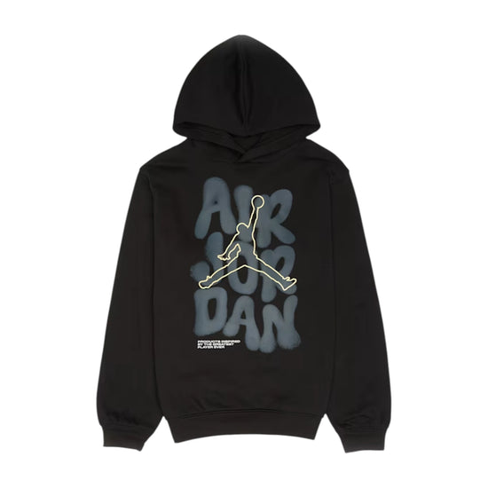 Felpa con cappuccio Jordan JDB 23 Throw Up Junior nera – vista frontale con grafica 23
