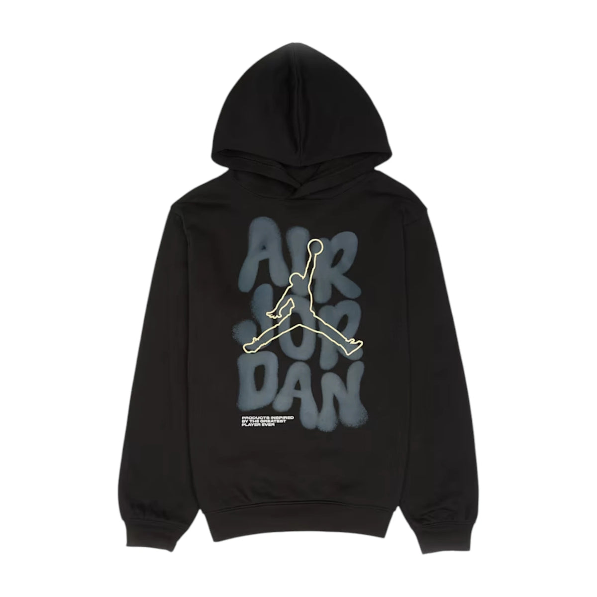 Felpa con cappuccio Jordan JDB 23 Throw Up Junior nera – vista frontale con grafica 23