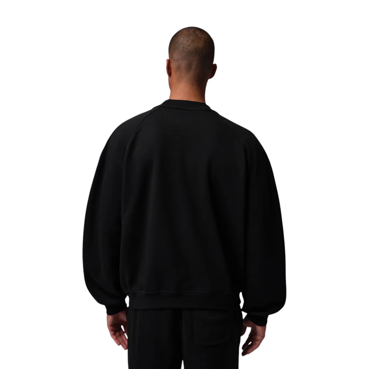 Felpa girocollo Jordan Brooklyn nera IM8915-010 – vista posteriore e dettaglio del fit oversize