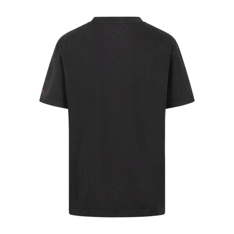 T-shirt antracite Jordan 40th Anniversary Off Jr – vista posteriore e dettaglio del tessuto in cotone