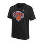 Jordan NBA Kids Knicks Logo Tee nera – vista retro logo NBA retro collo pulito