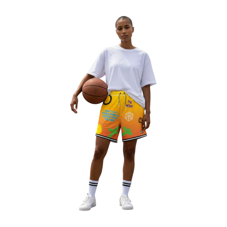 Pantaloncini da basket Rookie Basketball Crazy Short Sun, shorts sportivi neri con dettagli colorati e logo sulla gamba