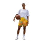 Pantaloncini da basket Rookie Basketball Crazy Short Sun, shorts sportivi neri con dettagli colorati e logo sulla gamba