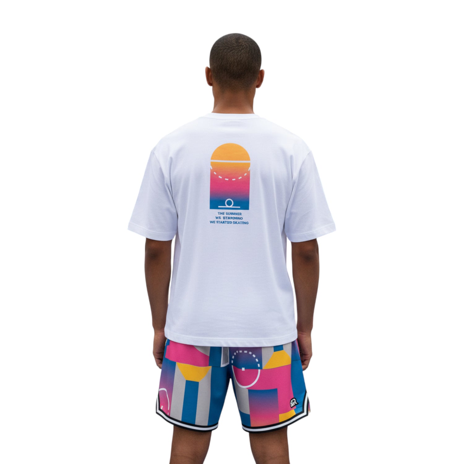 T-shirt bianco PIGALLE di ROOKIE BASKETBALL, vista frontale, con logo e dettagli visibili, indossata in prova virtuale.