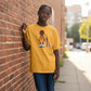 Maglietta gialla THE MAMBA T-SHIRT di ROOKIE BASKETBALL, con design colorato, indossata in prova virtuale.