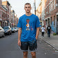 T-shirt ROOKIE BASKETBALL THE ANSWER in colore blu royal, vista frontale su modello virtuale.