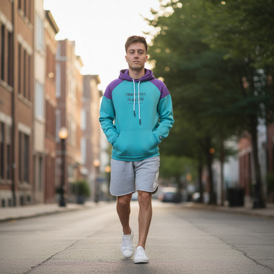 Felpa "FROM" Rookie Basketball, casual hoodie con cappuccio, tessuto morbido e design moderno, vista frontale.