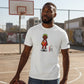 T-shirt bianca THE WORM di ROOKIE BASKETBALL indossato, in un&