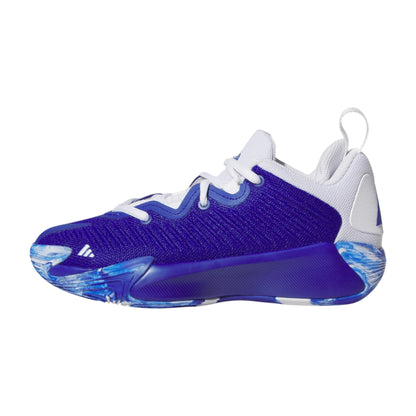 Scarpe da basket Adidas Initiation Pre School bianche, scarpe sportive per bambini con suola antiscivolo, ideali per giovani atleti