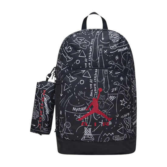 Zaino Jordan Jan Air Raid Backpack nero 9A9250-F66 – vista frontale logo Jumpman ricamato