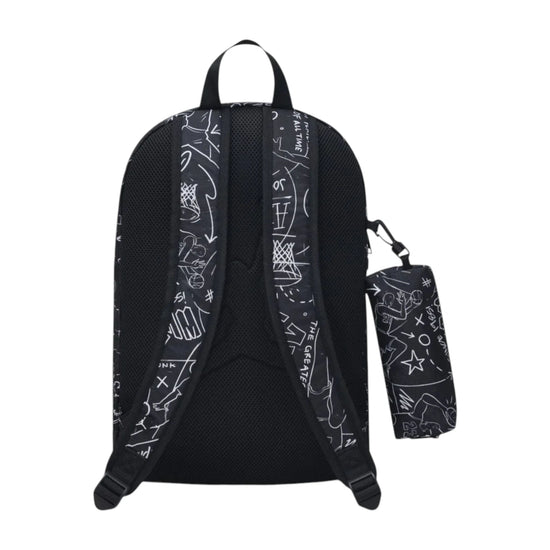 Jordan Air Raid Backpack nero – vista laterale spallacci imbottiti astuccio rimovibil