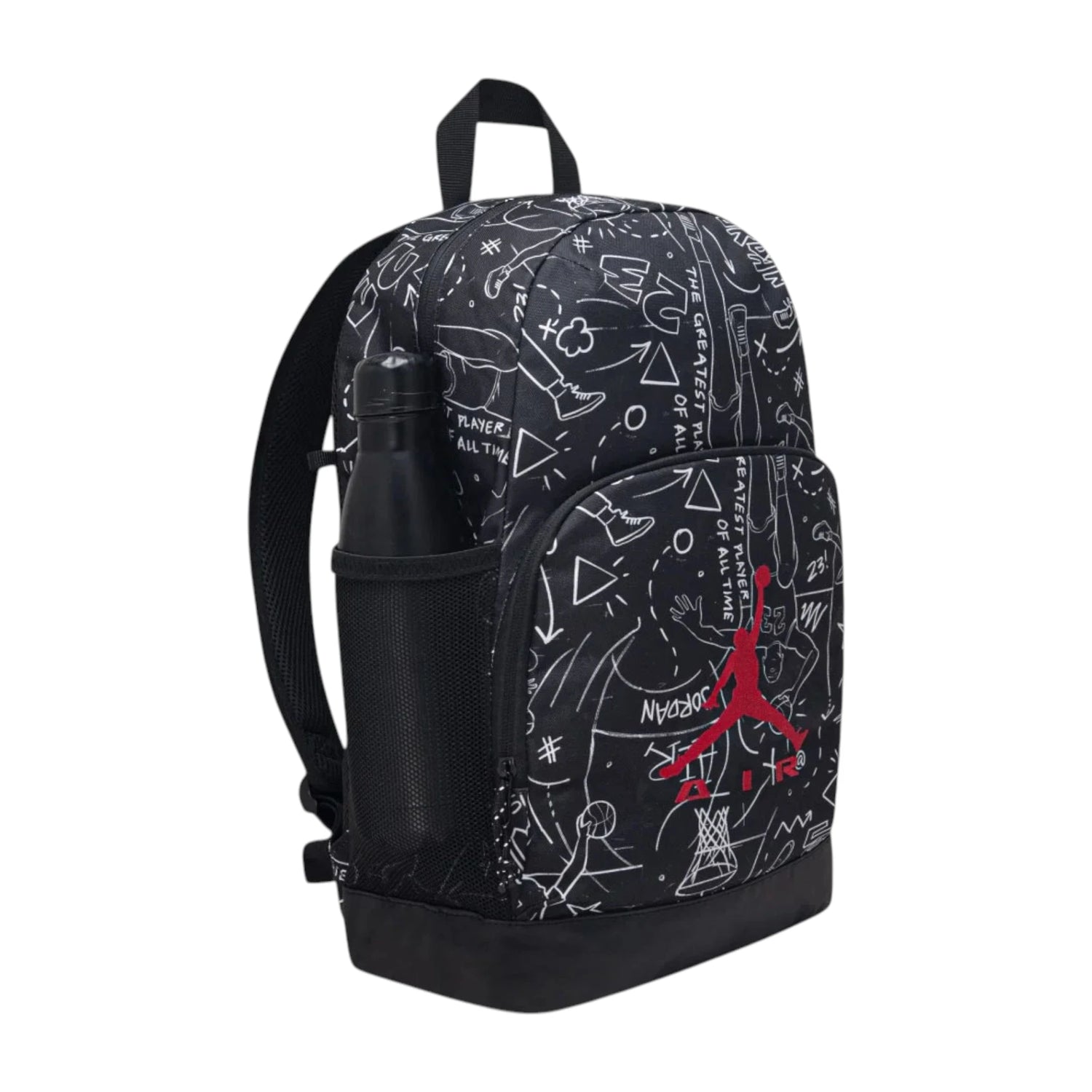 Zaino Jordan Air Raid nero – dettaglio scomparto laptop e tasca frontale cerniera