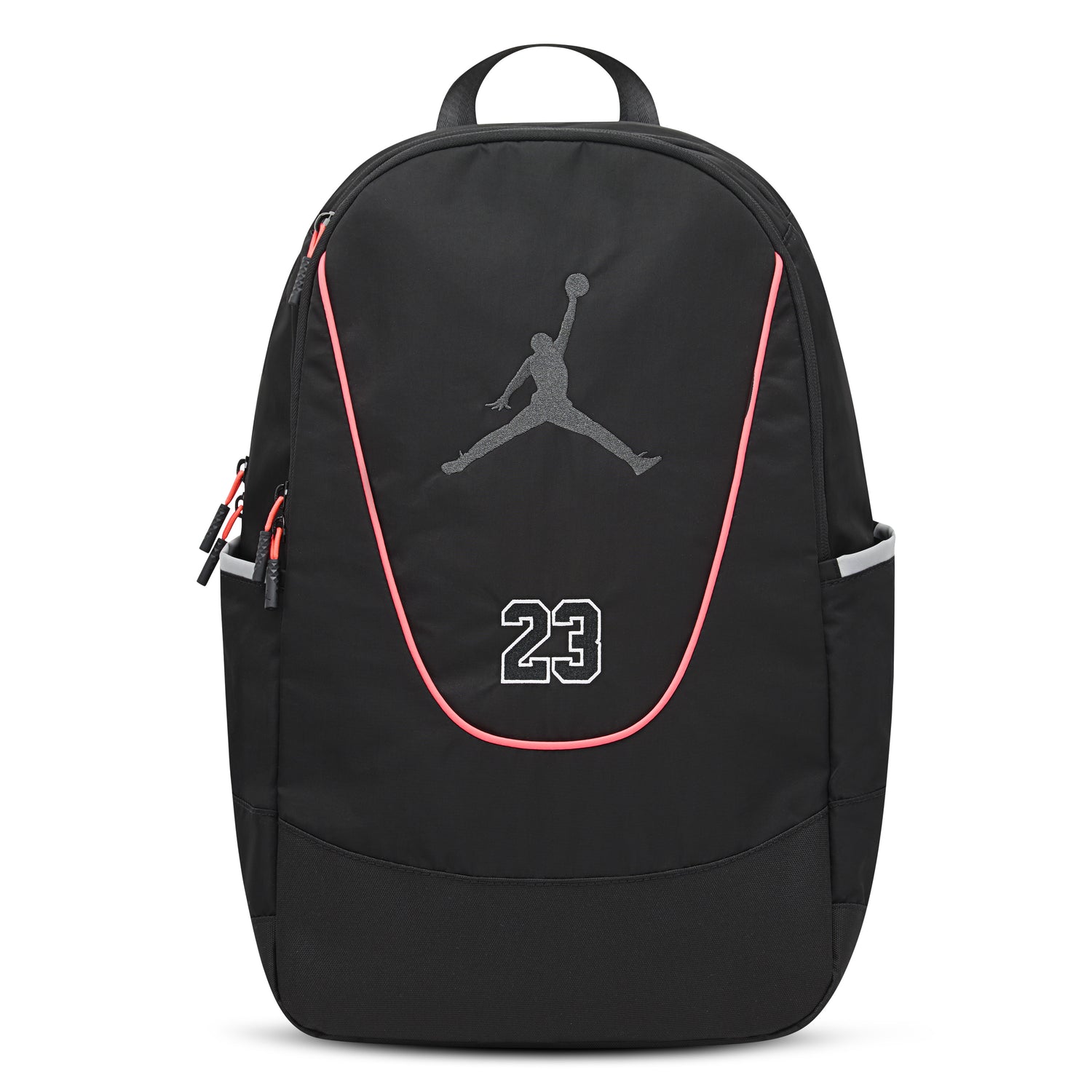 Zaino Jordan FlightCore nero, zaino da ragazzi con scomparto principale e dettagli in stile sportivo.