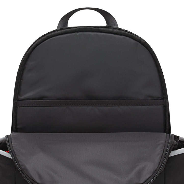 Zaino Jordan FlightCore nero per ragazzi, con tasche multiple e design sportivo, ideale per scuola e tempo libero.