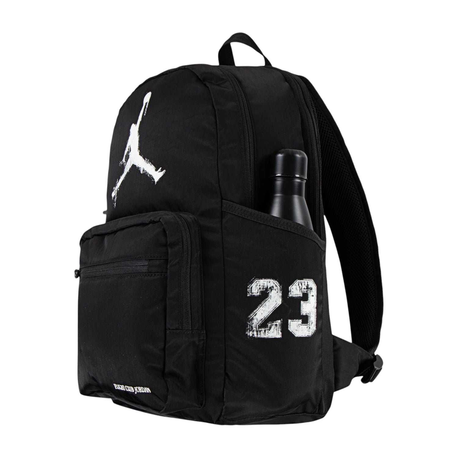 Zaino Jordan Jam MVP nero in nylon con scomparto per laptop, stile sportivo e pratico, ideale per uso quotidiano e sportive.