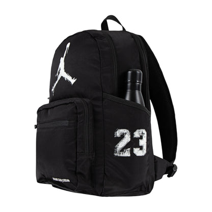 Zaino Jordan Jam MVP nero in nylon con scomparto per laptop, stile sportivo e pratico, ideale per uso quotidiano e sportive.