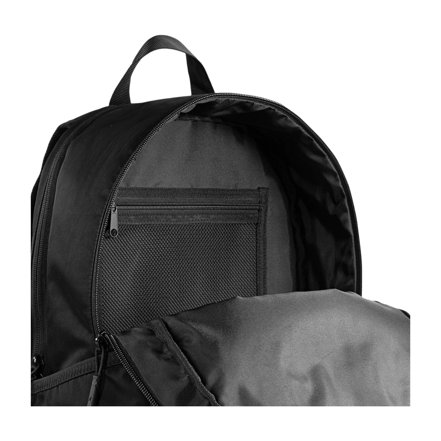 Zaino Jordan Jam MVP nero in nylon con scomparto per laptop, stile sportivo e resistente, ideale per uso quotidiano.