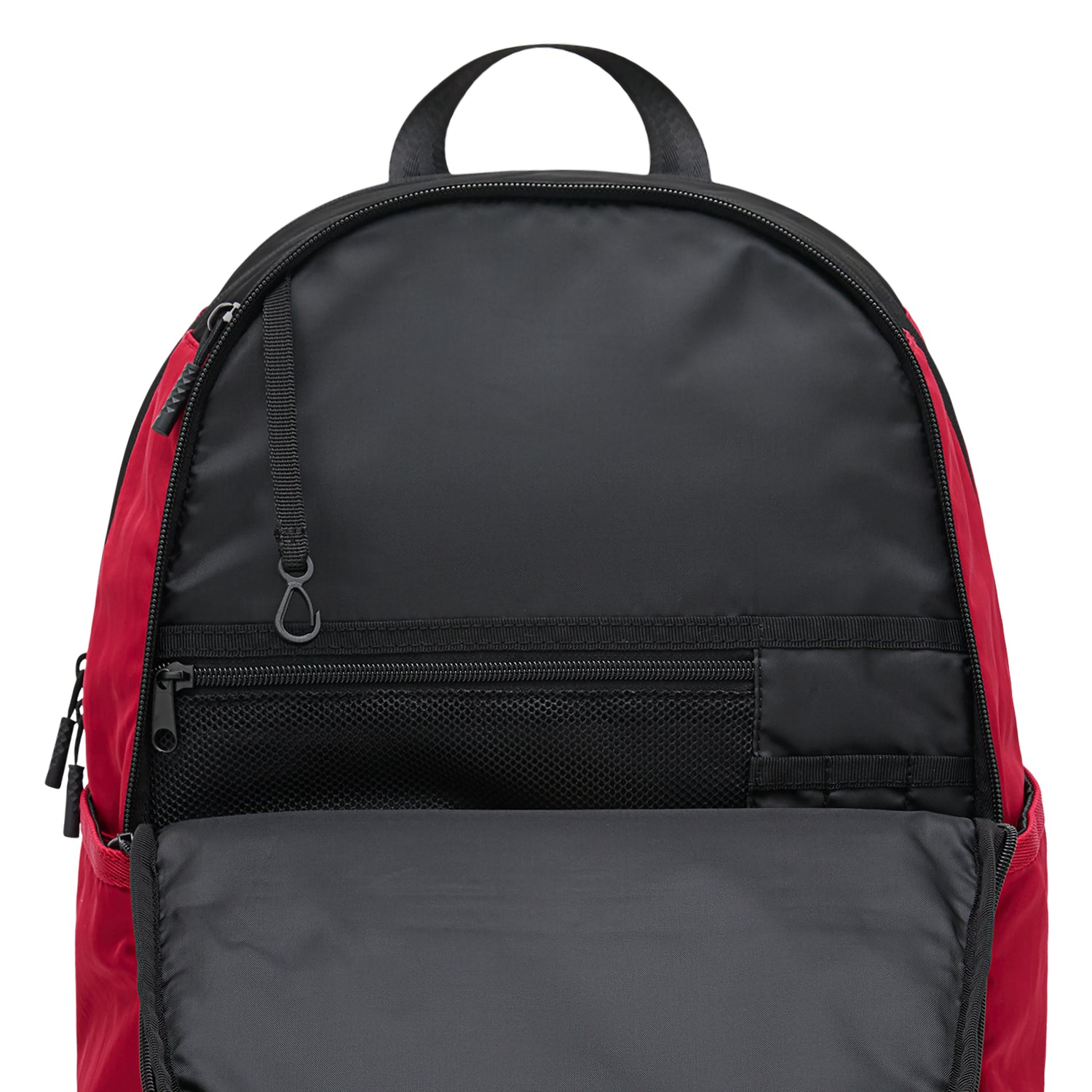 Zaino Jordan FlightCore rosso e nero, modello backpack con logo Jordan, design sportivo e spazioso per ragazzi.