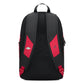 Zaino Jordan FlightCore rosso e nero, con spallacci imbottiti e tasche laterali, ideale per ragazzi e sportivi