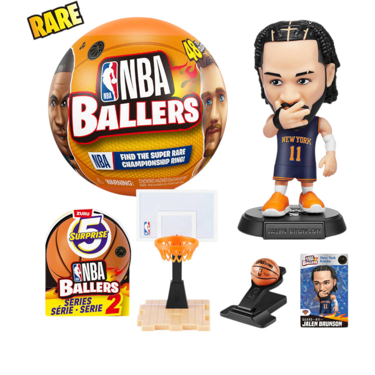 Statuetta NBA ZURU NBA Ballers Serie 2, pallone da collezione con dettagli realistici e design ispirato alla serie NBA.